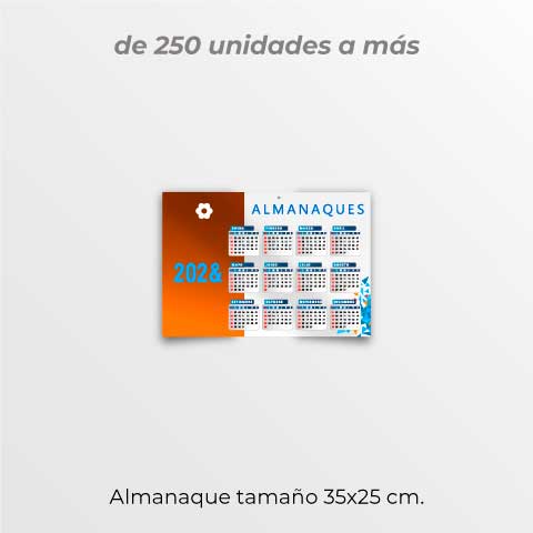 almanaques 35x25 centimetros horizontal