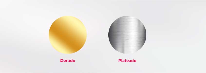imagen de la tinta dorada y plateada
